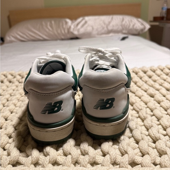 New Balance 550 White and Green Athletic Shoes - Picture 5 of 7